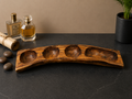Handcrafted Olive Wood 4-Compartment Serving Board