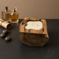 Artisan Olive Wood Cube Candle – Vanilla